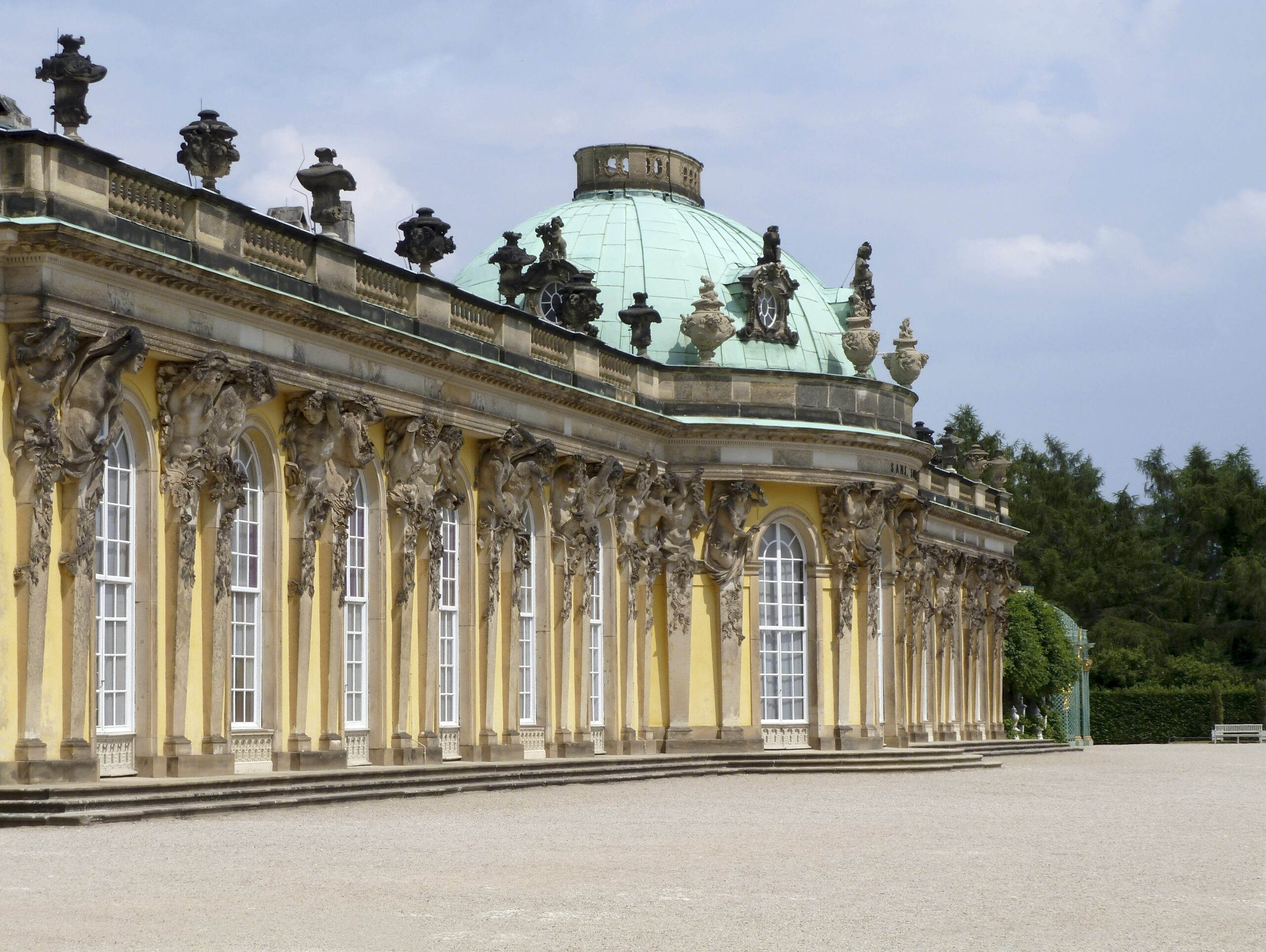Schloss Sanssouci in Nahaufnahme